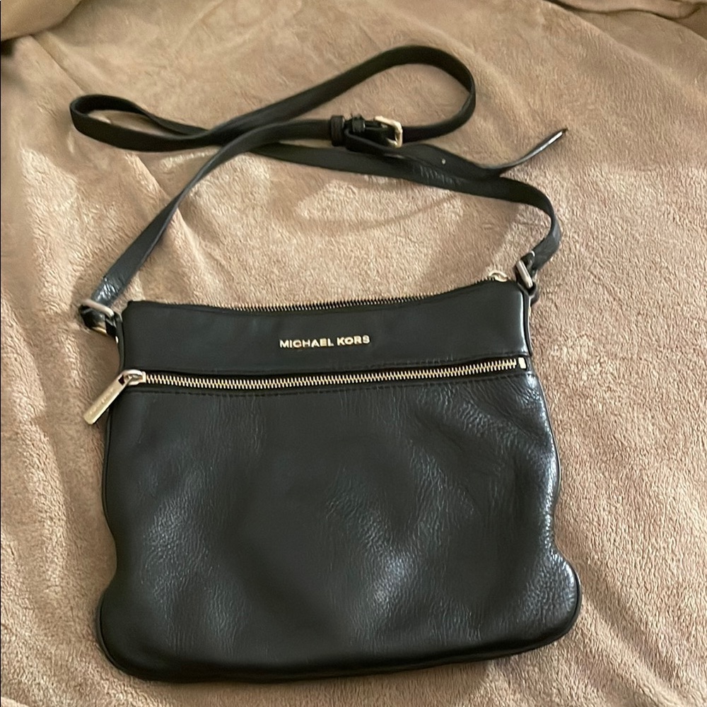 Michael Kors Black Leather Crossbody Bag